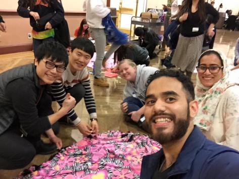 On Monday January 19 students honored Martin Luther King Jr. Day and the National Day of Service by making blankets and Valentine's Day notes for children in the hospital.